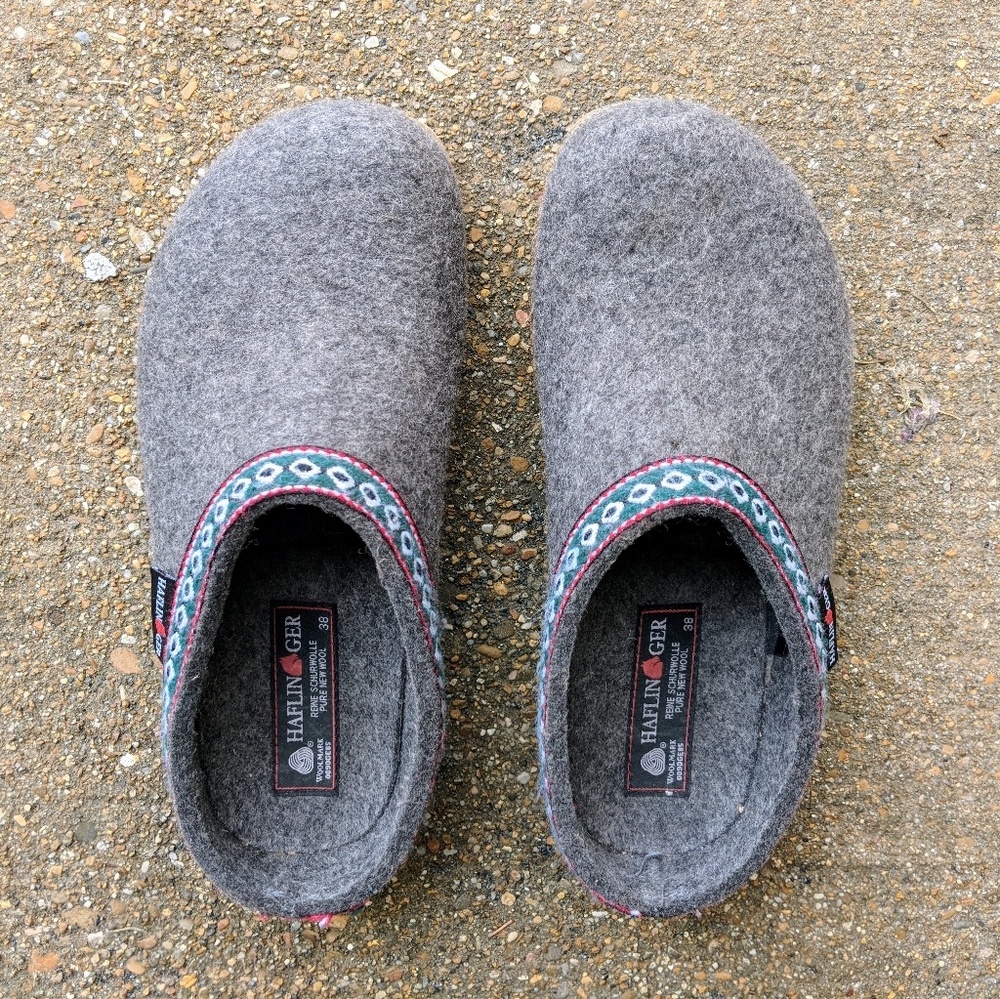 Haflinger GZ Classic Grizzly Wool Clogs 38 EUR